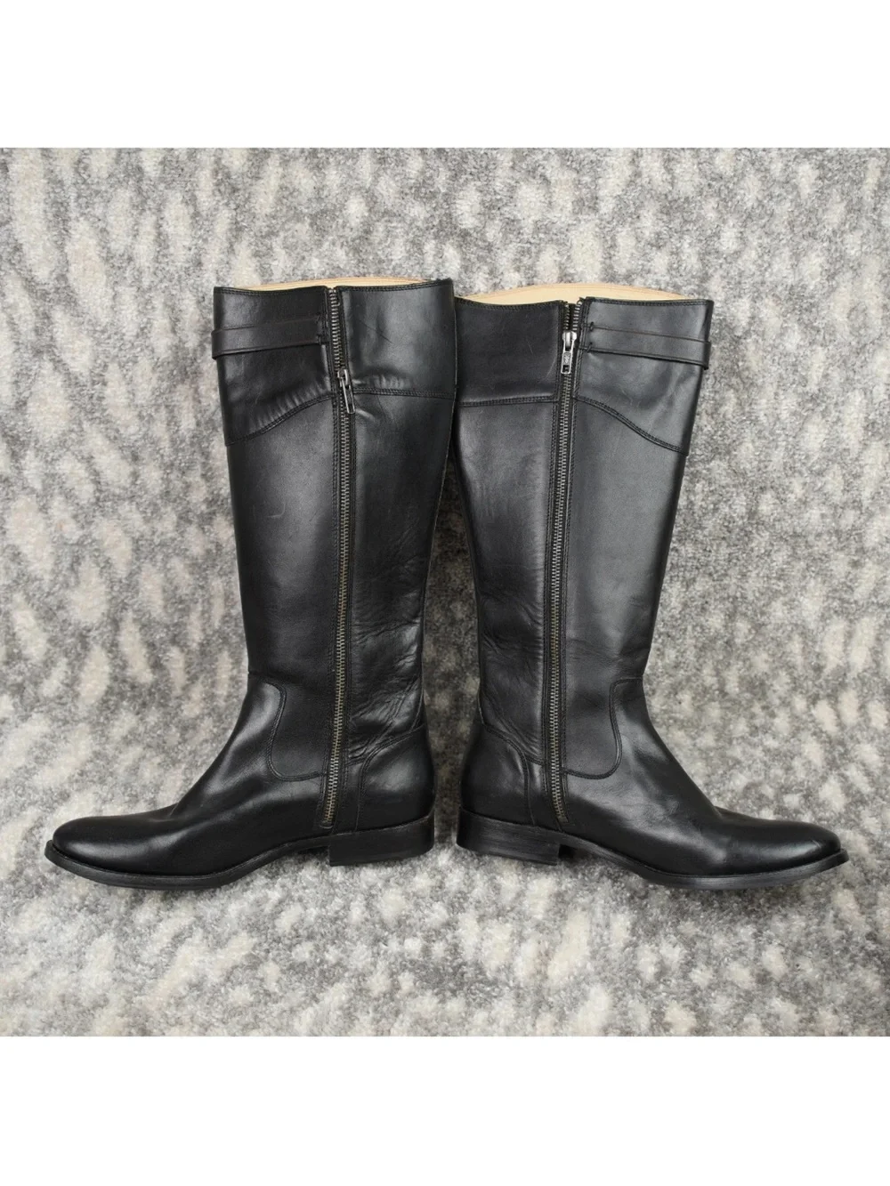 Frye Molly Button Knee High Boots Riding Tall Equestrian Zipper Booties 9.5B BLK